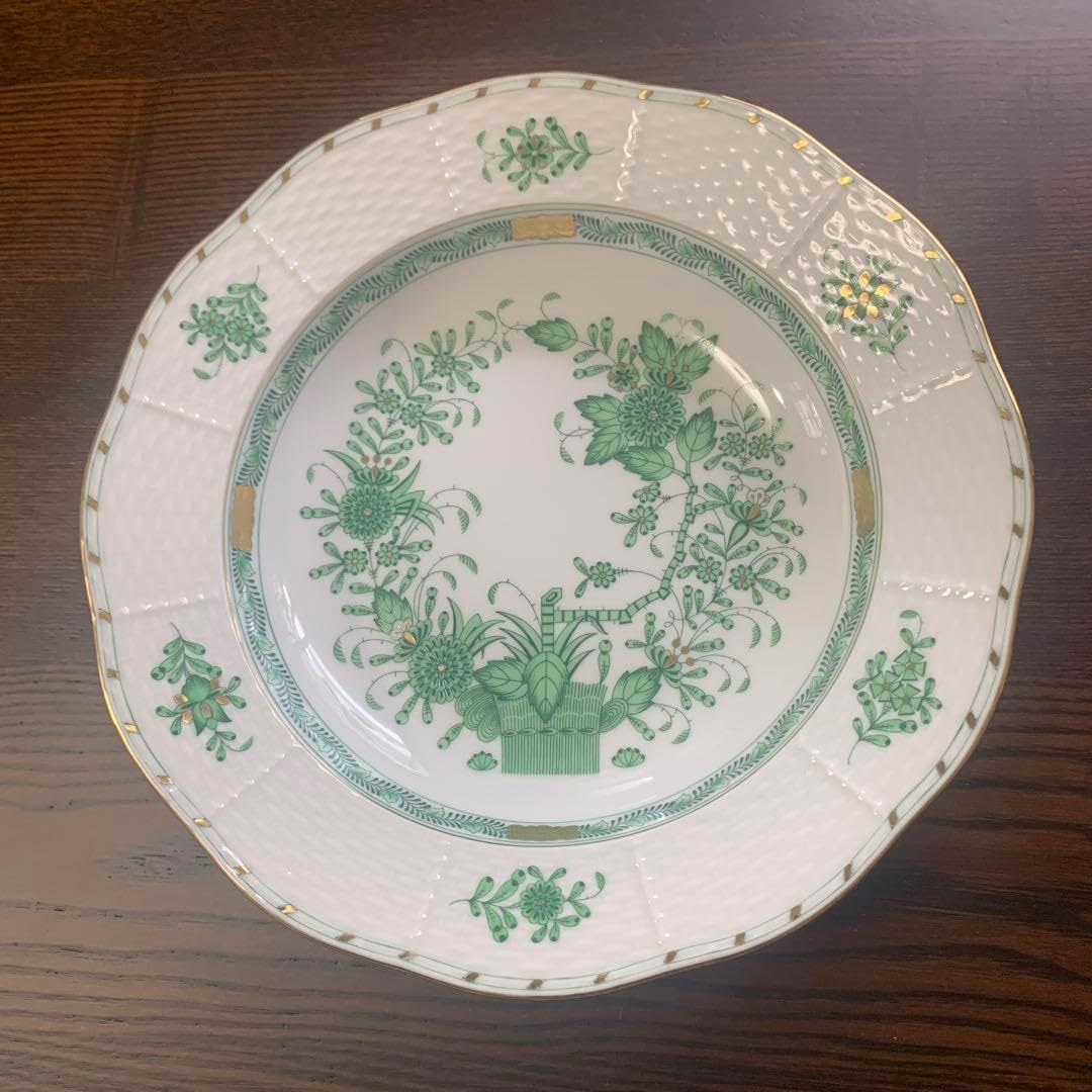 保管ヘレ ンド ②インドの華 スーププレート、深皿 23.5cm 保管ヘレ ンド